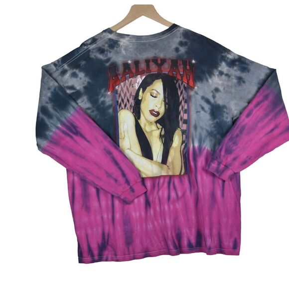 Aaliyah Rap Tee T Shirt Adult Pink White 3XL Tie Dye RnB R&B Artist Graphic - Picture 1 of 7